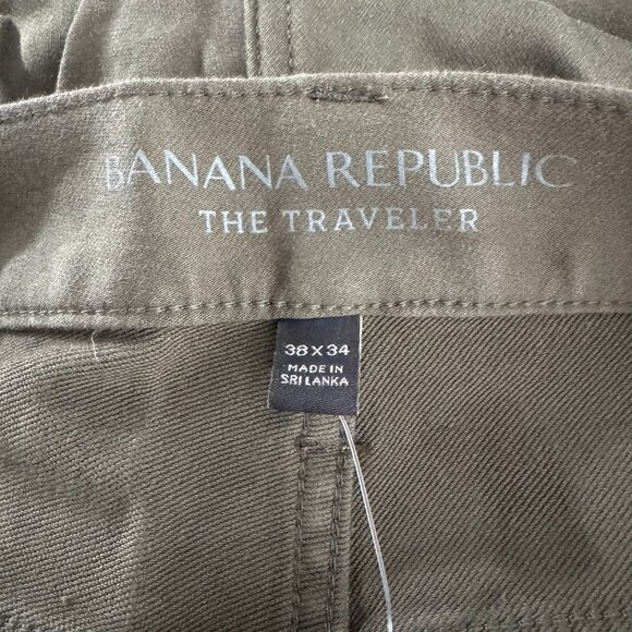 Banana Republic The Traveler Slim Pants Mens 38x34 Green Stretch NWT PT-2609 - Picture 11 of 16